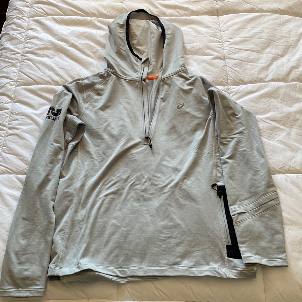 Asics x Believe in the Run hooded thermal half zip, excellent condition